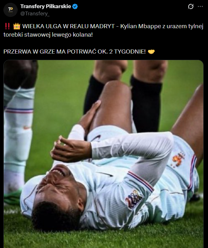 Oto ile potrwa PRZERWA Kyliana Mbappe spowodowana urazem kolana!
